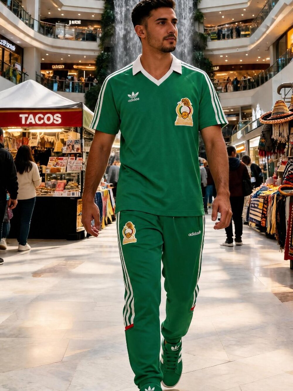 Adidas Men’s Mexico FMP TP 1986 Green Track Pants Size Large - Picture 1 of 7